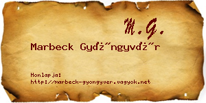Marbeck Gyöngyvér névjegykártya